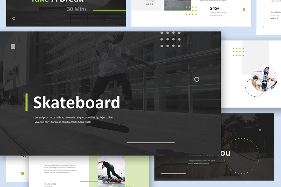 Skateboard Powerpoint Presentation Template, Presentation Templates